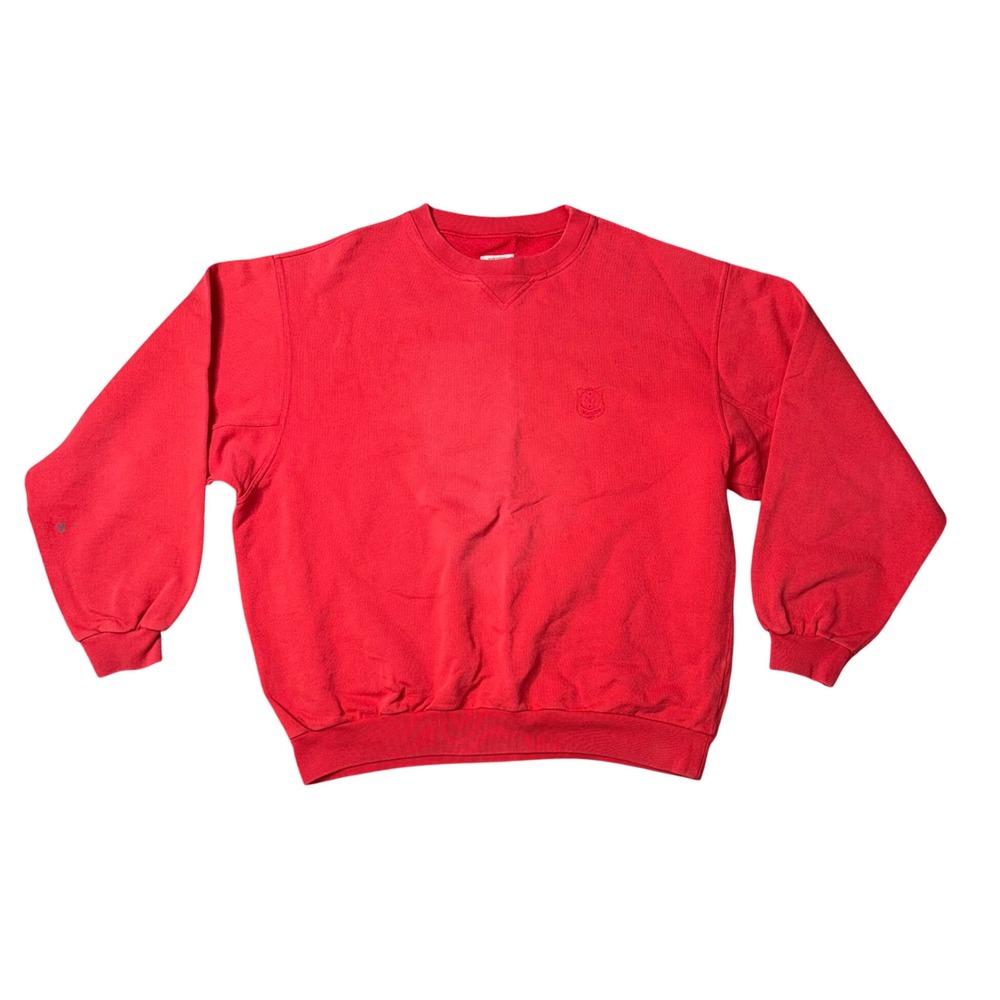 Valentino Jeans Sweatshirt Mens Large Red Good Vintage Made in Italy V-Stitch